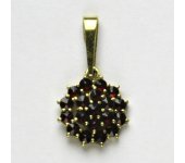 Zlatý přívěsek, žluté zlato, přívěšek ze zlata, granát, 2,79 g