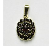Zlatý přívěsek, žluté zlato,granáty, přívěšek ze zlata, granát, 2,89 g