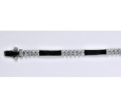 Zlatý náramek s čirými zirkony, bílé zlato 14 kt, váha 7,09 g