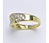 Zlatý prsten s čirým zirkonem,žluté zlato, 2,90 g, vel.54,5