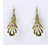 Dětské zlaté náušnice, dětské náušničky, náušnice ze zlata, žluté zlato, zirkon, váha 1,47 g  