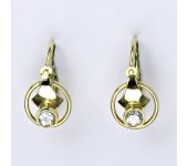 Dětské zlaté náušnice, dětské náušničky, kolečko, náušnice ze zlata, žluté zlato, syntetický zirkon, váha 1,55 g