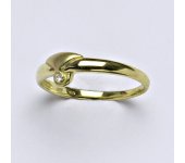 Zlatý prsten, prsten ze zlata, žluté zlato, zlatý prsten se zirkonem, váha 1,61 g, vel.56,5 