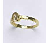 Zlatý prsten, prsten ze zlata, žluté zlato, zlatý prsten se zirkony, váha 2,10 g, vel.54