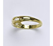 Zlatý prsten, prsten ze zlata, žluté zlato, syntetický zirkon, váha 1,96 g, vel.52