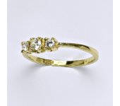 Zlatý prsten, prsten ze zlata, žluté zlato, syntetický zirkon, váha 2,10 g, vel.58