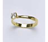 Zlatý prsten, prsten ze zlata, žluté zlato, syntetický zirkon, váha 2,00 g, vel.51