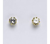 Zlaté náušnice, náušnice ze zlata, žluté zlato, syntetický zirkon, zapínání na puzetu, váha 1,00 g