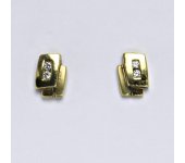Zlaté náušnice, náušnice ze zlata, žluté zlato, syntetický zirkon, zapínání na šroubek, váha 1,49 g