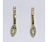 Zlaté náušnice, náušnice ze zlata, žluté zlato, bílé zlato, zirkon, zapínání na puzetu, váha 2,23 g