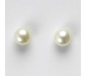 Zlaté náušnice na puzetu, náušnice ze zlata, žluté zlato, perla, 2,19 g