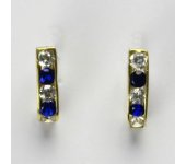 Zlaté náušnice na patent, náušnice ze zlata, žluté zlato, zirkony, 2,57 g