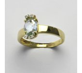 Zlatý prsten, přírodní topaz, prsten ze zlata, žluté zlato, vel. 54, 2,87g