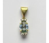 Zlatý přívěsek, přírodní topaz, přívěšek ze zlata, žluté zlato, 1,77 g