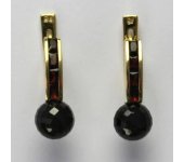 Zlaté náušnice, přírodní granát, náušnice ze zlata, žluté zlato, 4,68g