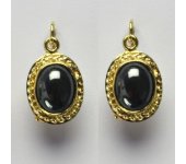 Zlaté náušnice, přírodní hematyt, náušnice ze zlata, žluté zlato, 4,23 g