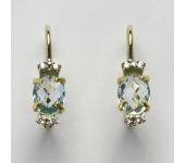 Zlaté náušnice, přírodní topaz, náušnice ze zlata, žluté zlato, 3,60 g