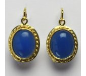 Zlaté náušnice, přírodní achát, náušnice ze zlata, žluté zlato, 4,91 g