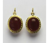 Zlaté náušnice, přírodní carneol, náušnice ze zlata, žluté zlato, 5,19