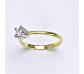 Prsten kombinace žluté a bílé zlato 14 karátů,  syntetický zirkon, váha 2,30 g, vel.53  