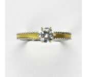 Zlatý prsten, prsten ze zlata, žluté, bílé zlato, prsten se zirkony 2 g, vel. 57